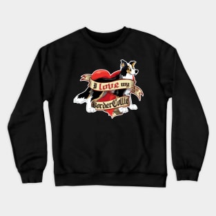 I Love My Border Collie - Tricolor Crewneck Sweatshirt